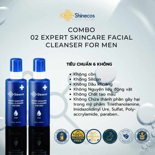 Combo 02 Gel Rửa Mặt Cho Nam Expert Skincare Facial 150ml