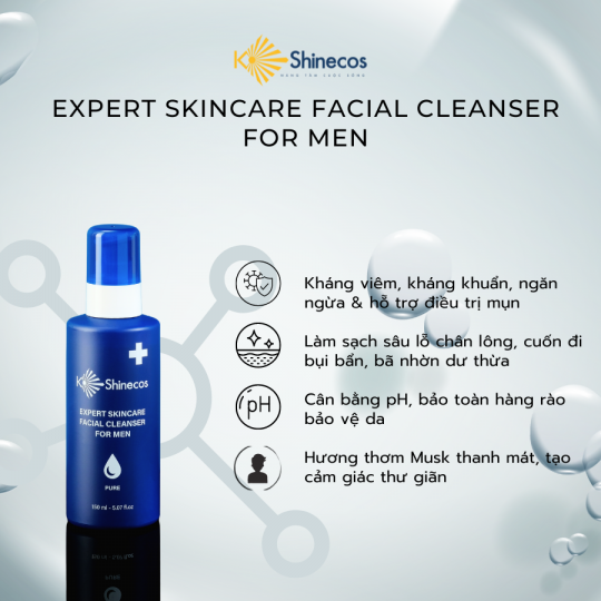 GEL RỬA MẶT CHO NAM KSHINECOS EXPERT SKINCARE FACIAL CLEANSER FOR MEN 150ML XUẤT XỨ HÀN QUỐC