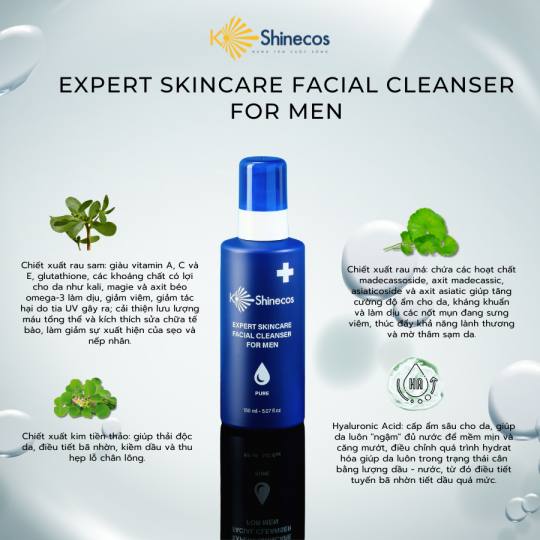GEL RỬA MẶT CHO NAM KSHINECOS EXPERT SKINCARE FACIAL CLEANSER FOR MEN 150ML XUẤT XỨ HÀN QUỐC